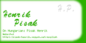 henrik pisak business card